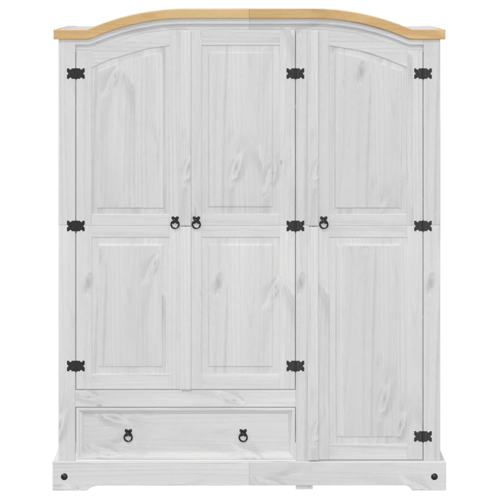 Garde-robe Corona blanc 151,5x52x186 cm bois de pin massif - XIOS