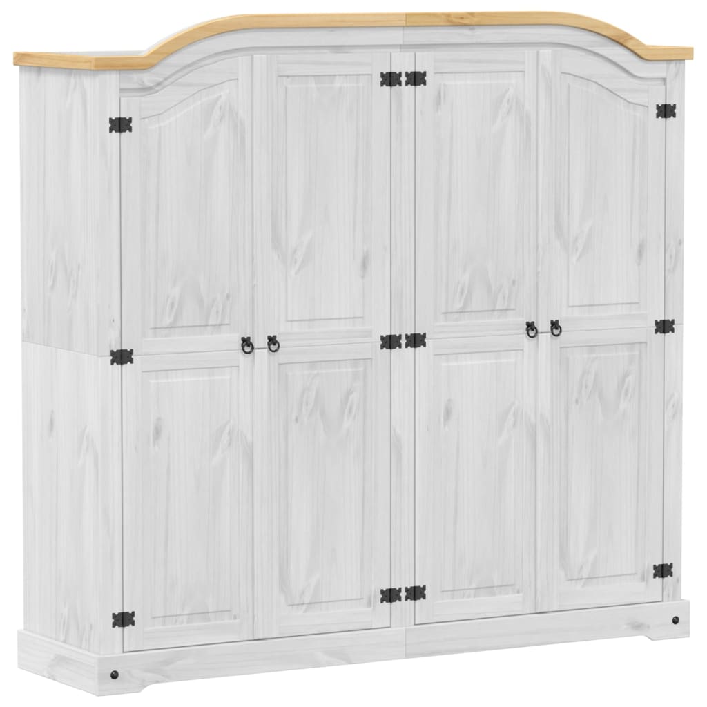 Garde-robe Corona blanc 194x52x186 cm bois de pin massif - XIOS