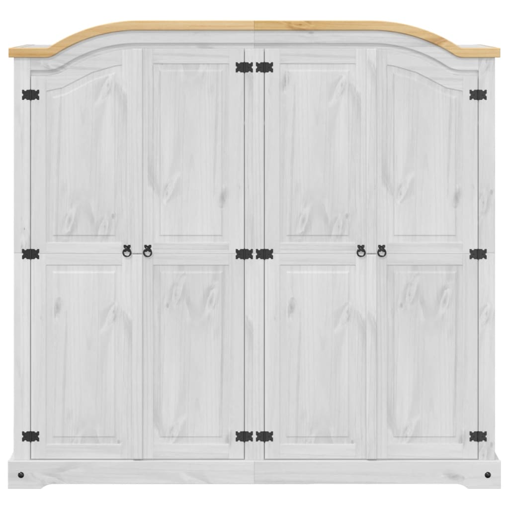 Garde-robe Corona blanc 194x52x186 cm bois de pin massif - XIOS