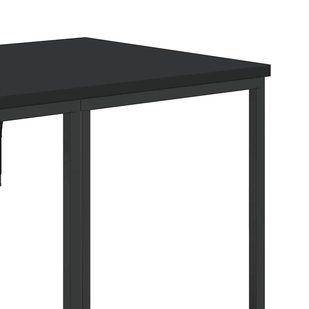 Porte-vêtements avec étagères noir bois d'ingénierie - XIOS