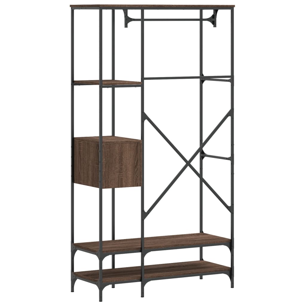 Porte-vêtements avec étagères chêne marron bois d'ingénierie - XIOS