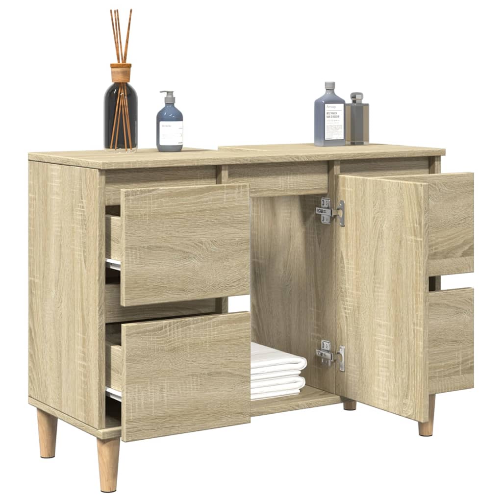 Meuble d'évier chêne sonoma 80x33x60 cm bois d'ingénierie - XIOS