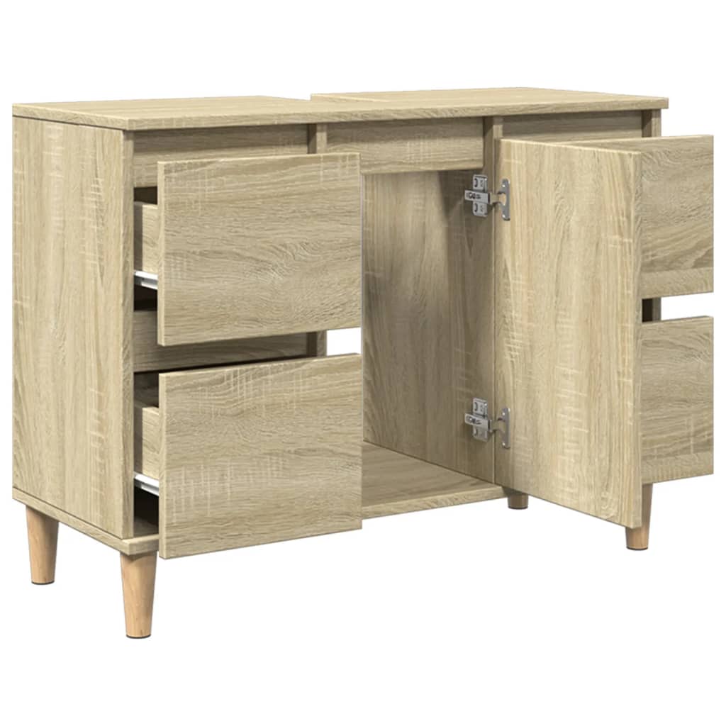 Meuble d'évier chêne sonoma 80x33x60 cm bois d'ingénierie - XIOS