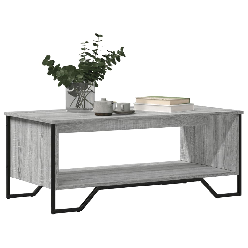 Table basse sonoma gris 100x51x40 cm bois d'ingénierie - XIOS