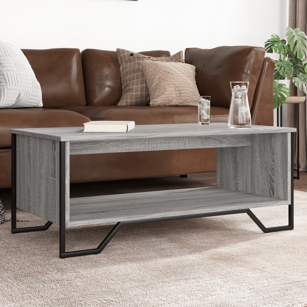 Table basse sonoma gris 100x51x40 cm bois d'ingénierie - XIOS