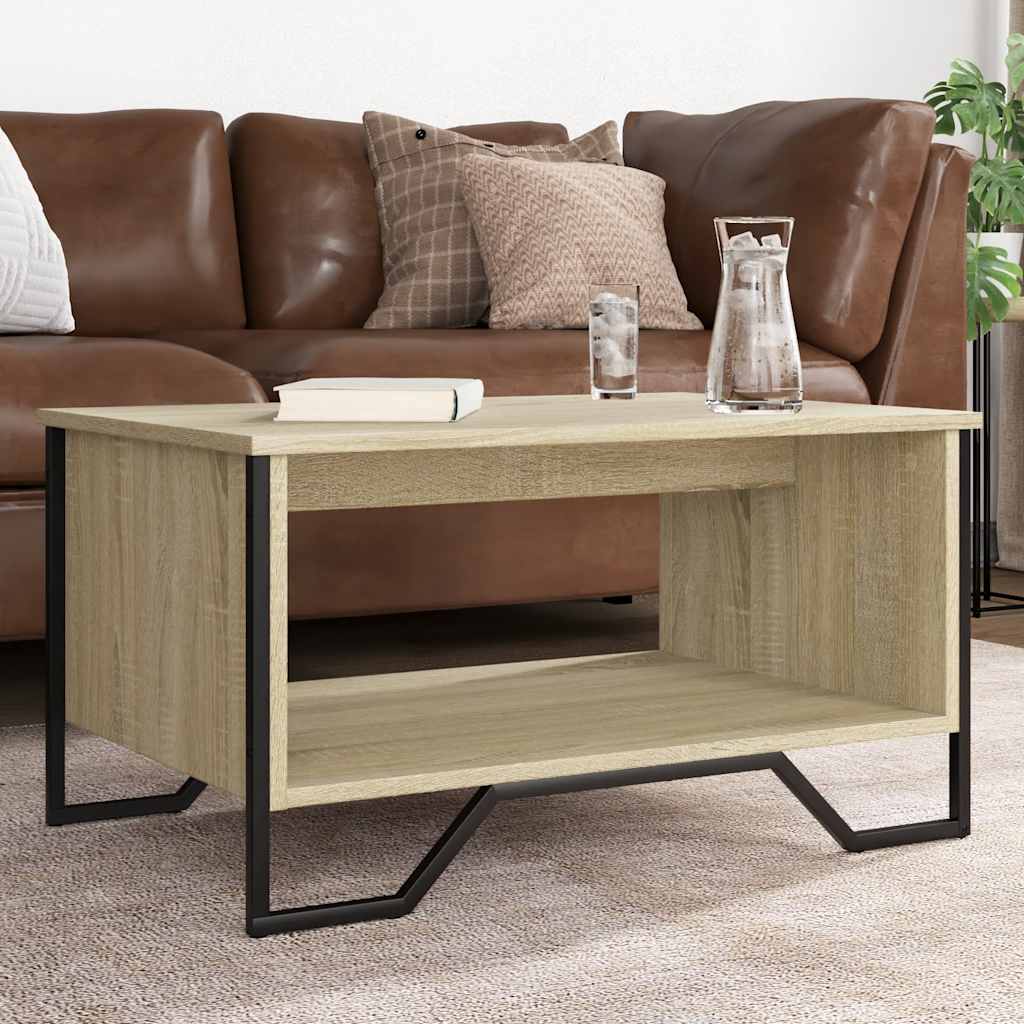 Table basse chêne sonoma 75x51x40 cm bois d'ingénierie - XIOS