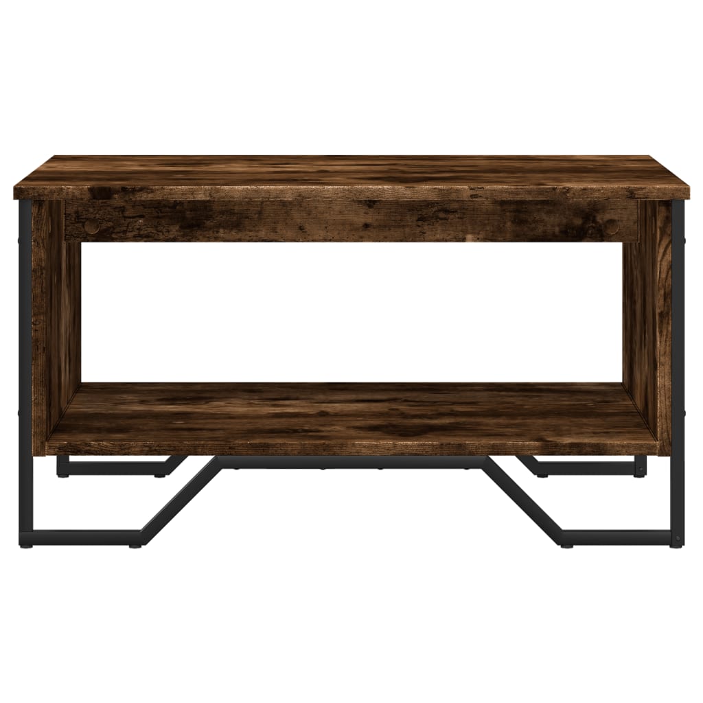 Table basse chêne fumé 75x51x40 cm bois d'ingénierie - XIOS