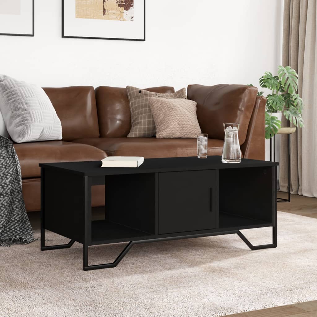 Table basse noir 100x51x40 cm bois d'ingénierie - XIOS