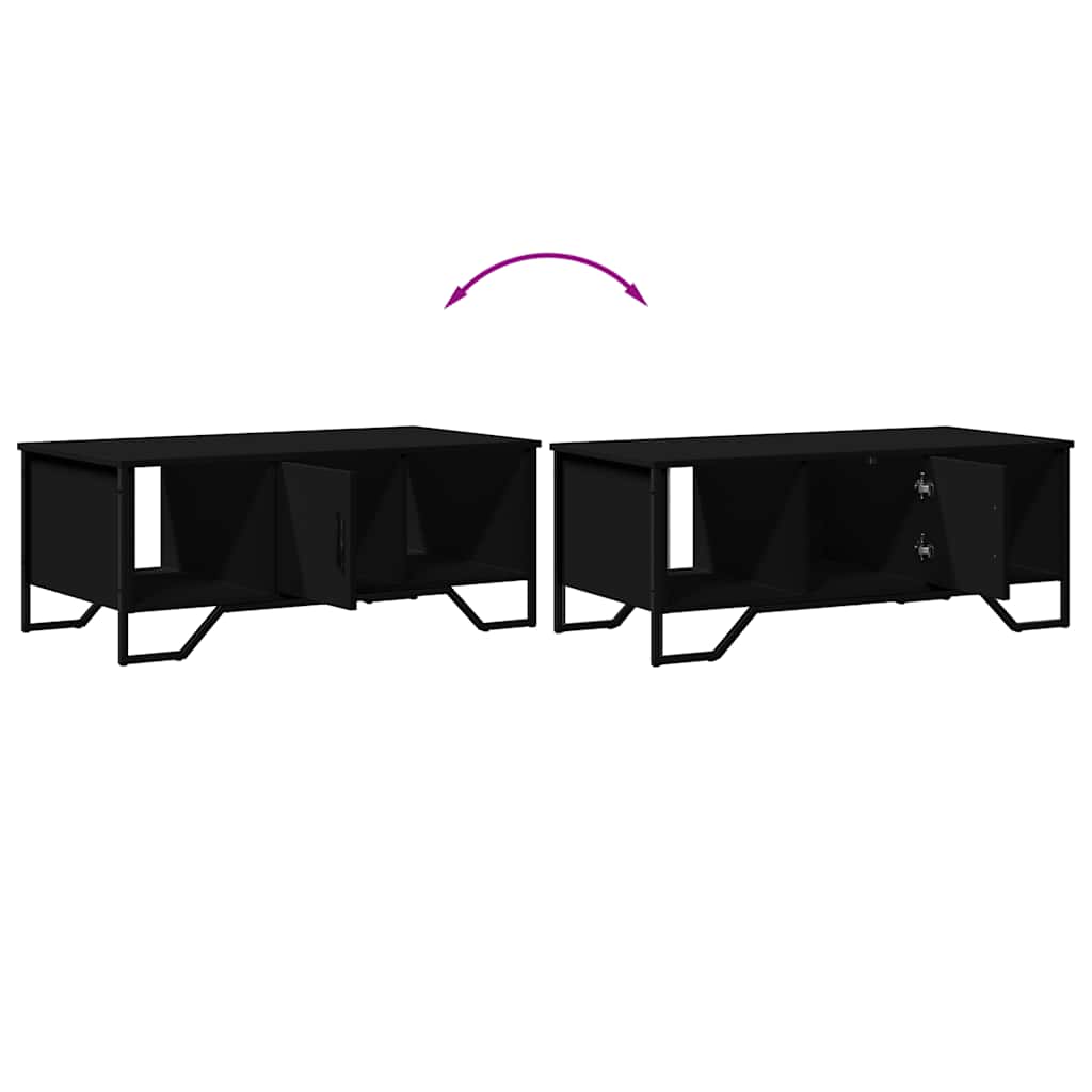Table basse noir 100x51x40 cm bois d'ingénierie - XIOS