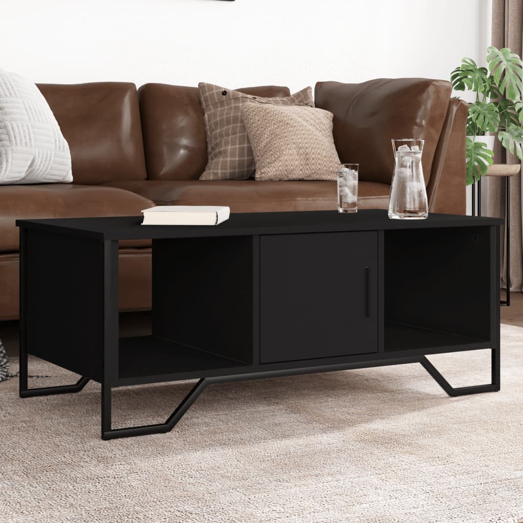 Table basse noir 100x51x40 cm bois d'ingénierie - XIOS