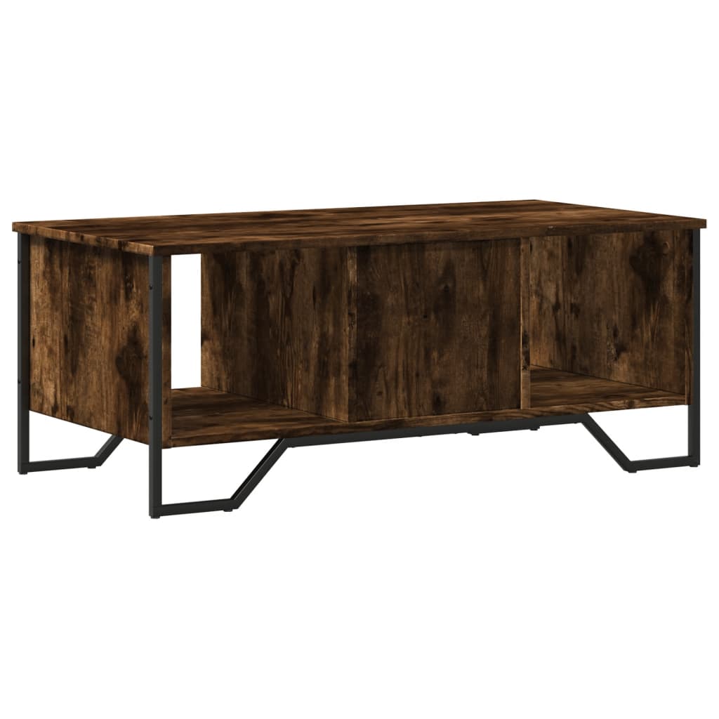 Table basse chêne fumé 100x51x40 cm bois d'ingénierie - XIOS