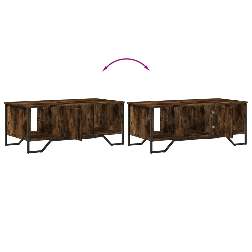 Table basse chêne fumé 100x51x40 cm bois d'ingénierie - XIOS