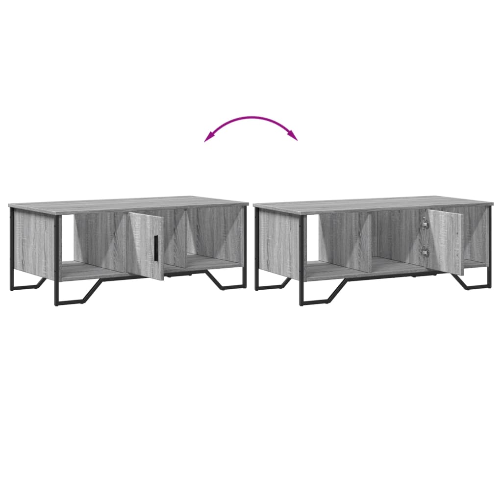 Table basse sonoma gris 100x51x40 cm bois d'ingénierie - XIOS