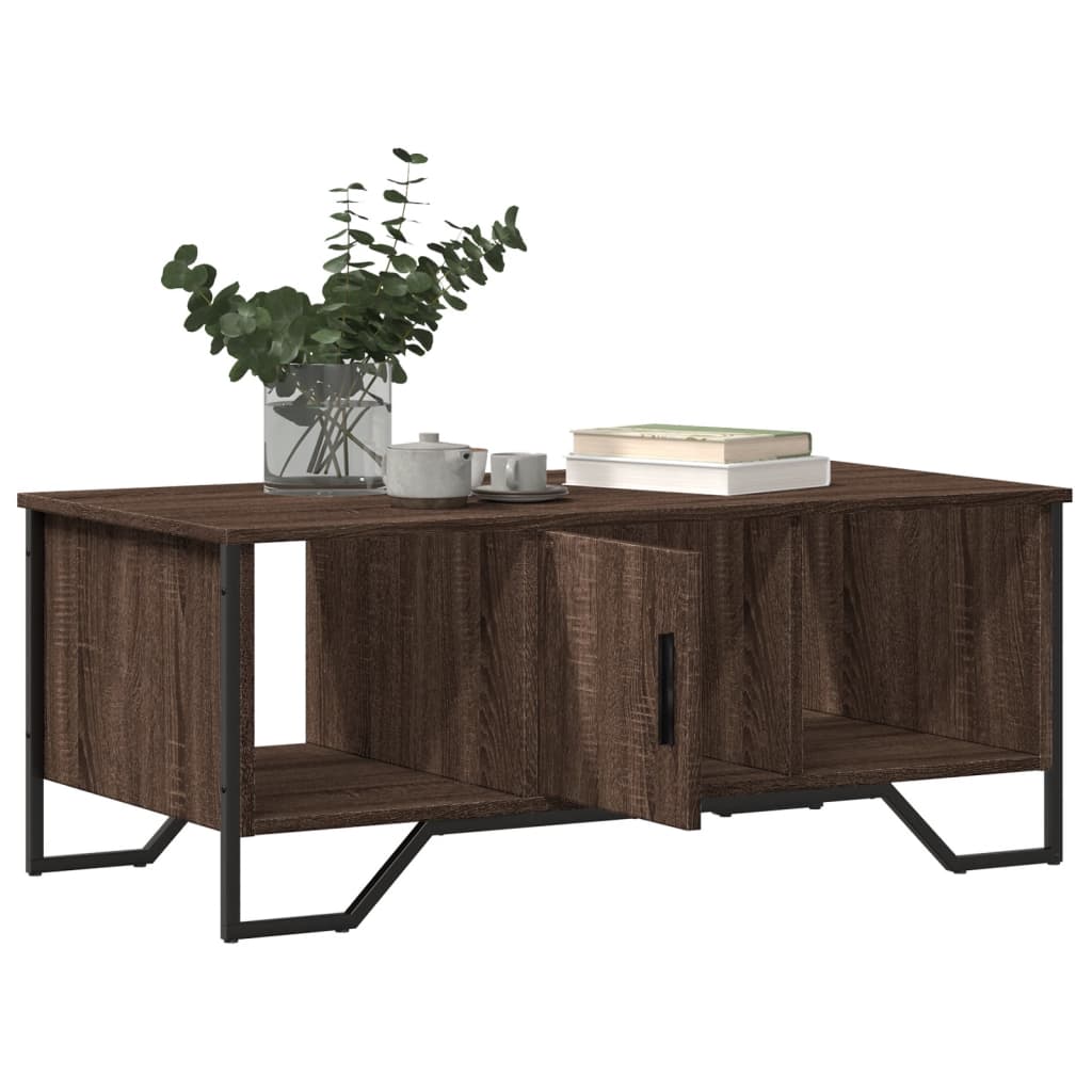 Table basse chêne marron 100x51x40 cm bois d'ingénierie - XIOS