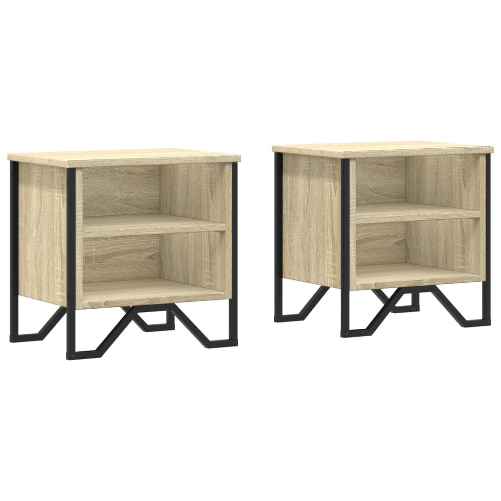 Tables de chevet 2pcs chêne sonoma 40x30x40cm bois d'ingénierie - XIOS