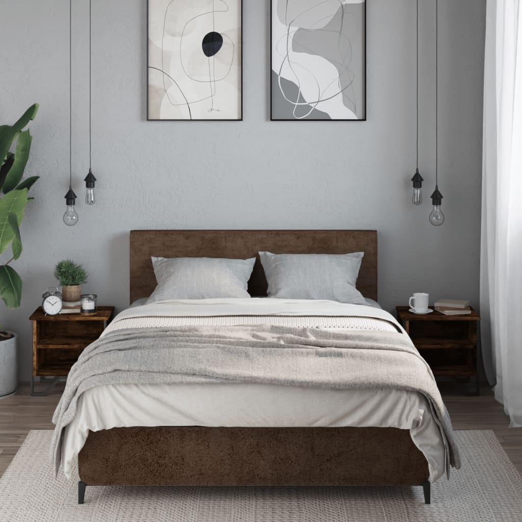 Tables de chevet 2 pcs chêne fumé 40x30x40 cm bois d'ingénierie