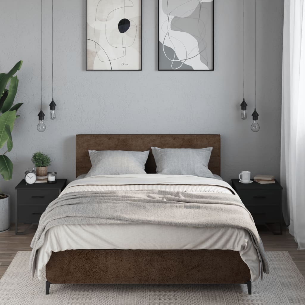 Tables de chevet 2 pcs noir 40x41x40 cm bois d'ingénierie - XIOS