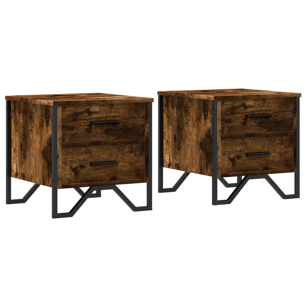 Tables de chevet 2 pcs chêne fumé 40x41x40 cm bois ingénierie - XIOS