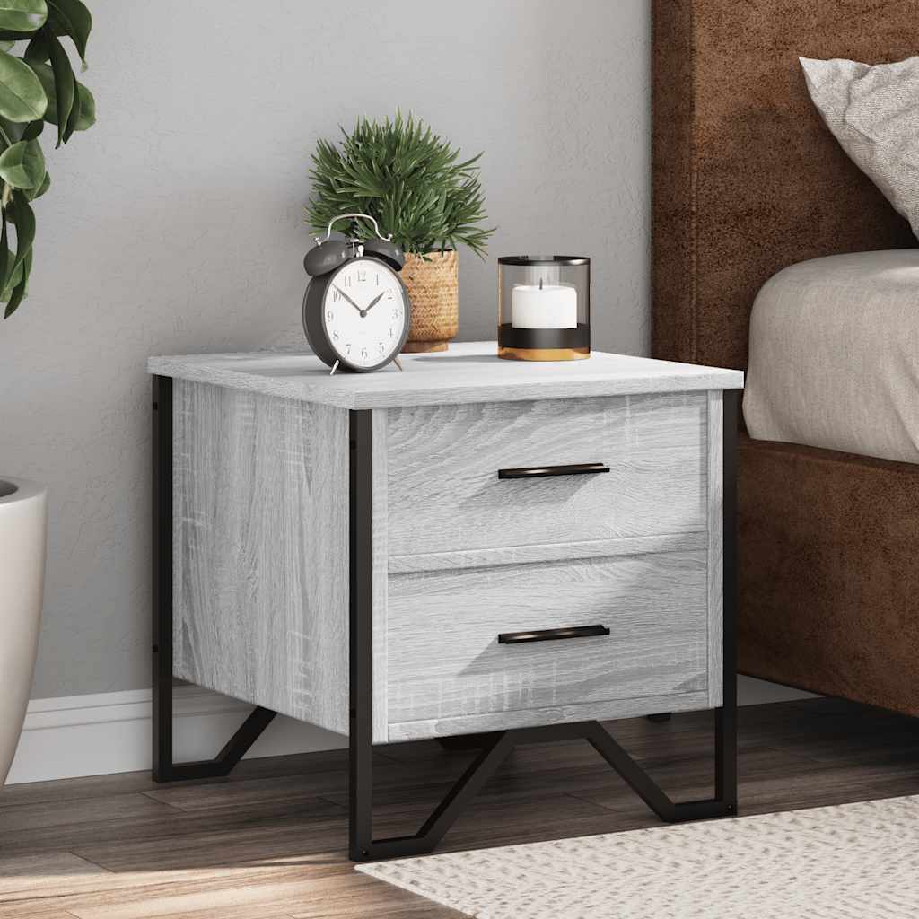 Table de chevet sonoma gris 40x41x40 cm bois d'ingénierie - XIOS