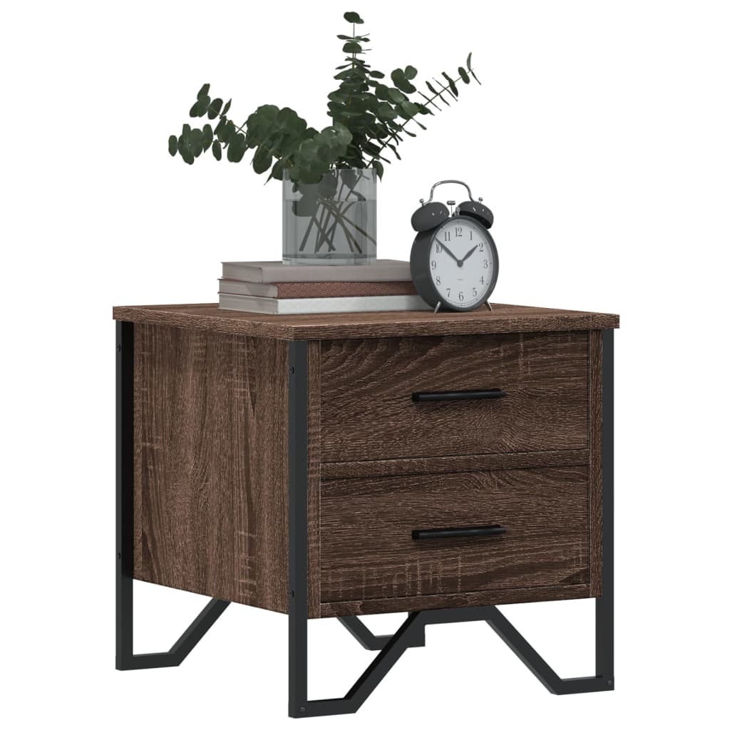 Table de chevet chêne marron 40x41x40 cm bois d’ingénierie - XIOS