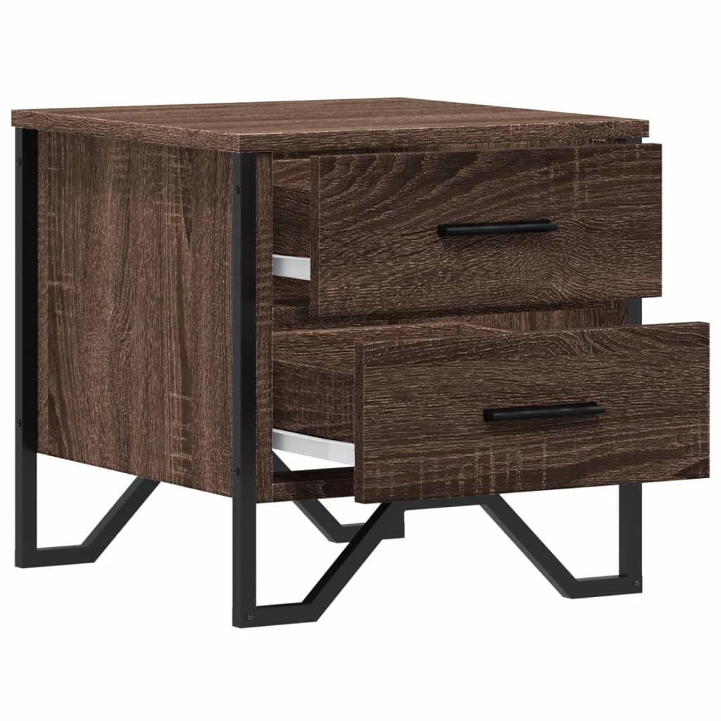 Table de chevet chêne marron 40x41x40 cm bois d’ingénierie - XIOS