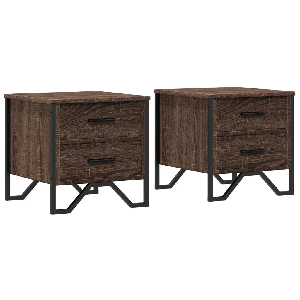 Tables de chevet 2pcs chêne marron 40x41x40cm bois d'ingénierie - XIOS