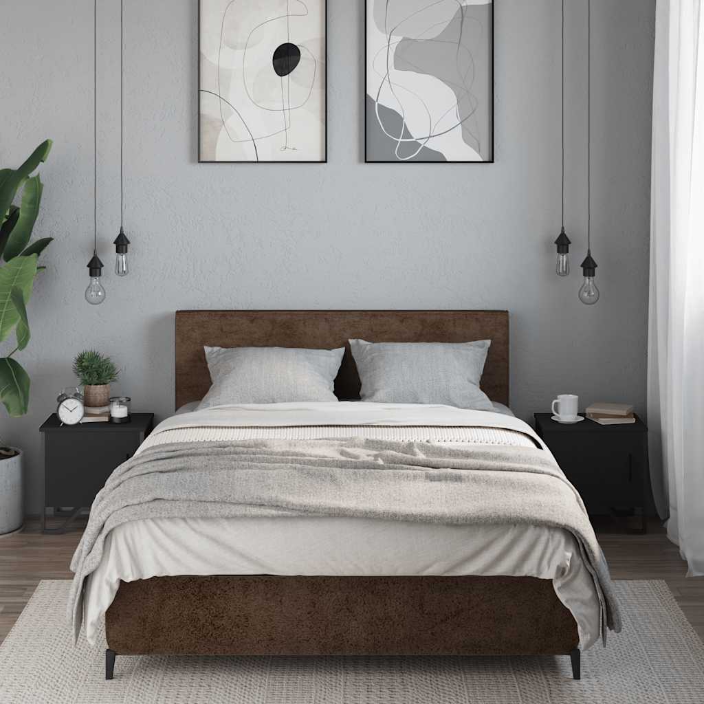 Tables de chevet 2 pcs Noir 40 x 30 x 40 cm Aggloméré