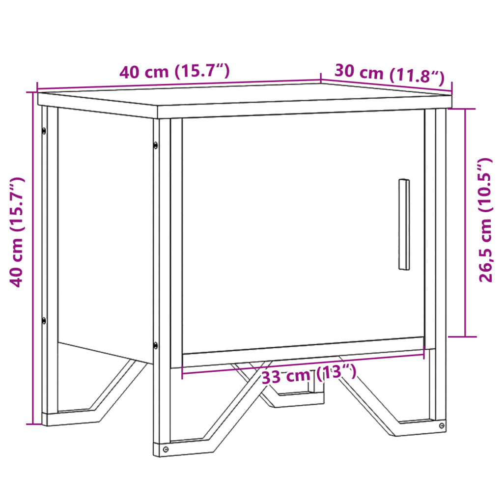 Tables de chevet 2 pcs Chêne sonoma 40 x 30 x 40 cm Aggloméré - XIOS