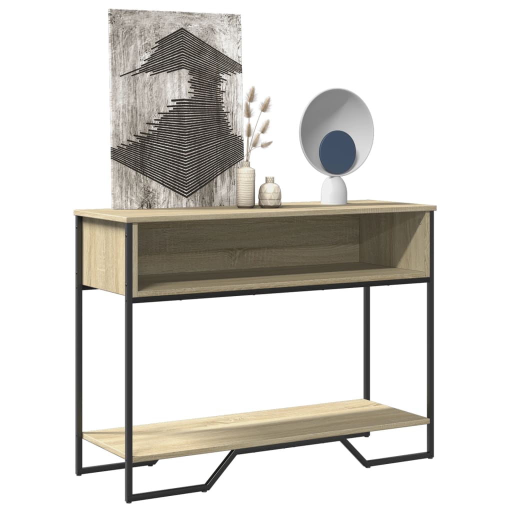 Table console chêne sonoma 100x35x74,5 cm bois d'ingénierie - XIOS