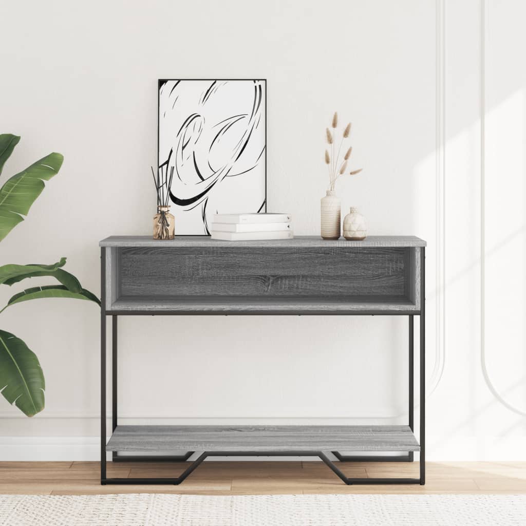 Table console sonoma gris 100x35x74,5 cm bois d'ingénierie - XIOS