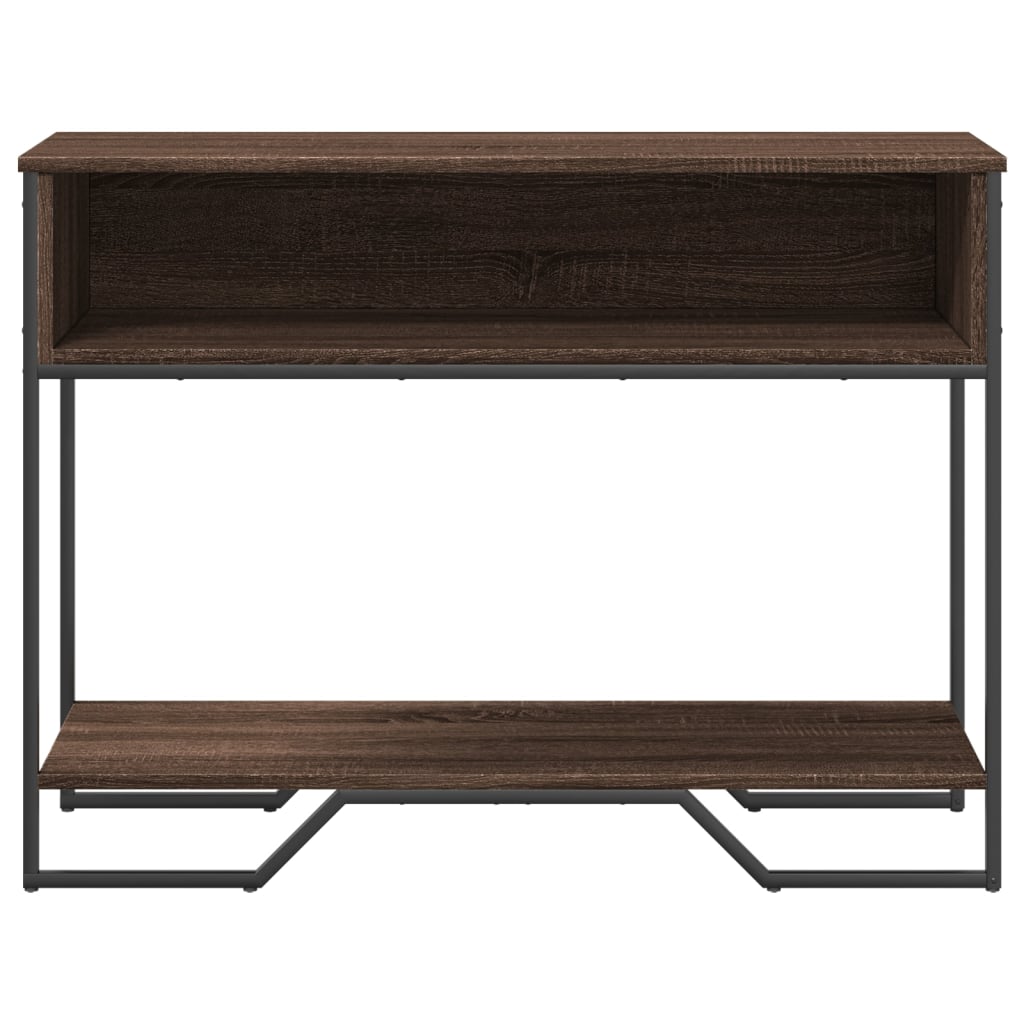 Table console chêne marron 100x35x74,5 cm bois d'ingénierie - XIOS