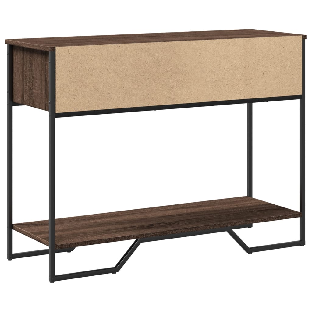 Table console chêne marron 100x35x74,5 cm bois d'ingénierie - XIOS