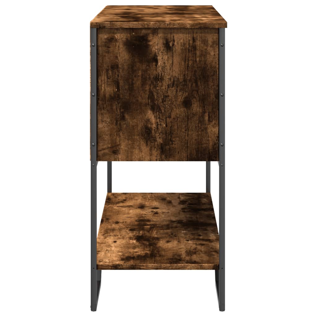 Table console chêne fumé 100x35x74,5 cm bois d'ingénierie - XIOS