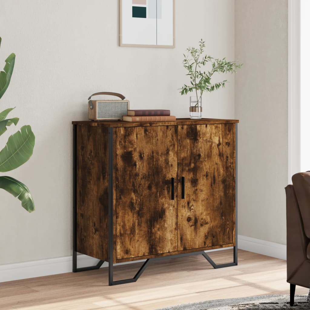 Buffet chêne fumé 78x35,5x74,5 cm bois d'ingénierie - XIOS