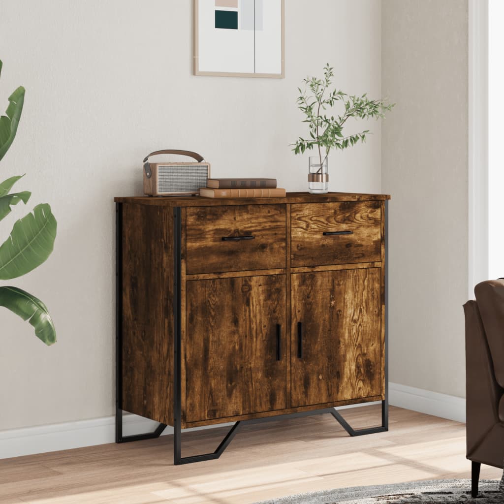 Buffet chêne fumé 79,5x35,5x74,5 cm bois d'ingénierie - XIOS