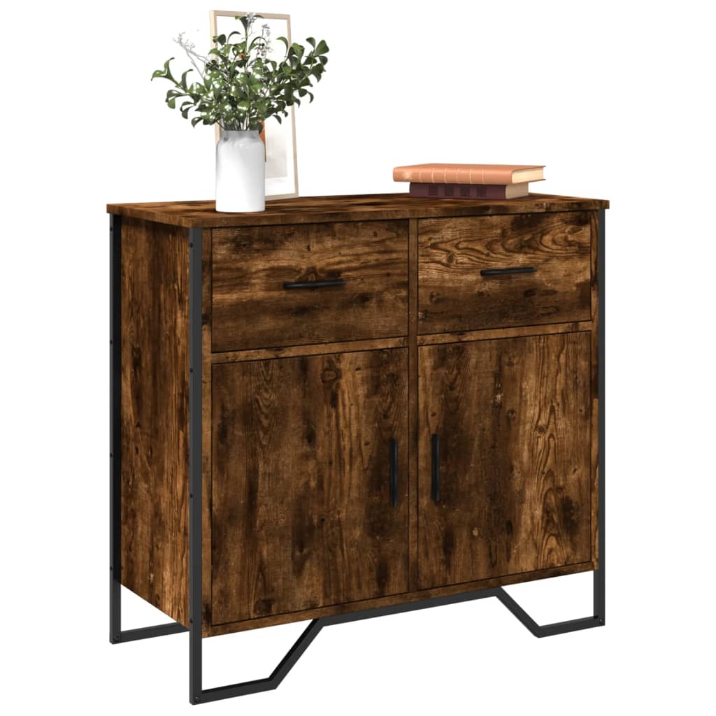 Buffet chêne fumé 79,5x35,5x74,5 cm bois d'ingénierie - XIOS