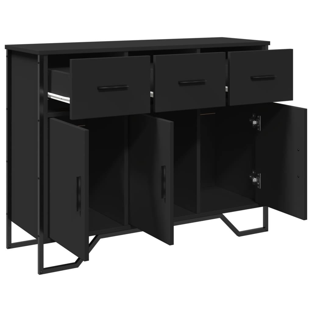 Buffet noir 97x32,5x74,5 cm bois d’ingénierie - XIOS