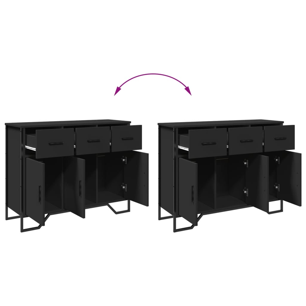 Buffet noir 97x32,5x74,5 cm bois d’ingénierie - XIOS