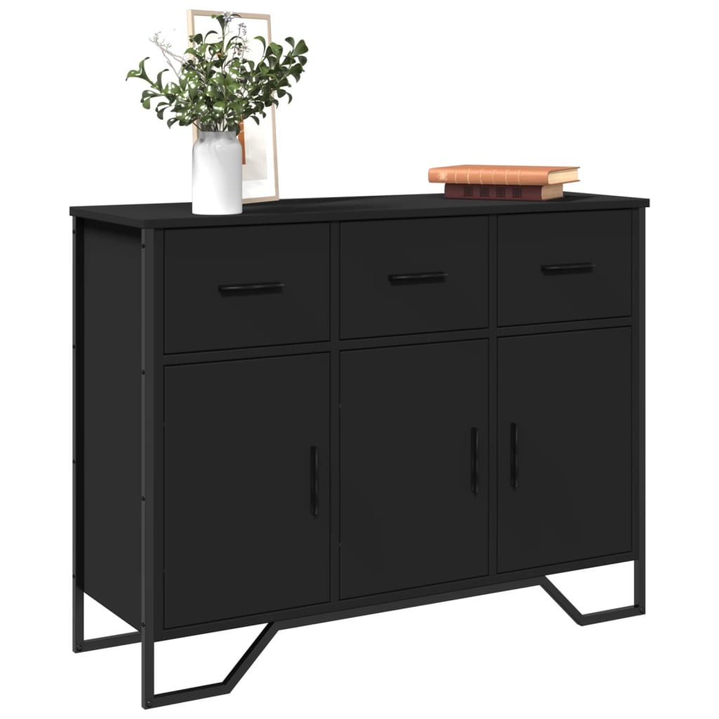 Buffet noir 97x32,5x74,5 cm bois d’ingénierie - XIOS