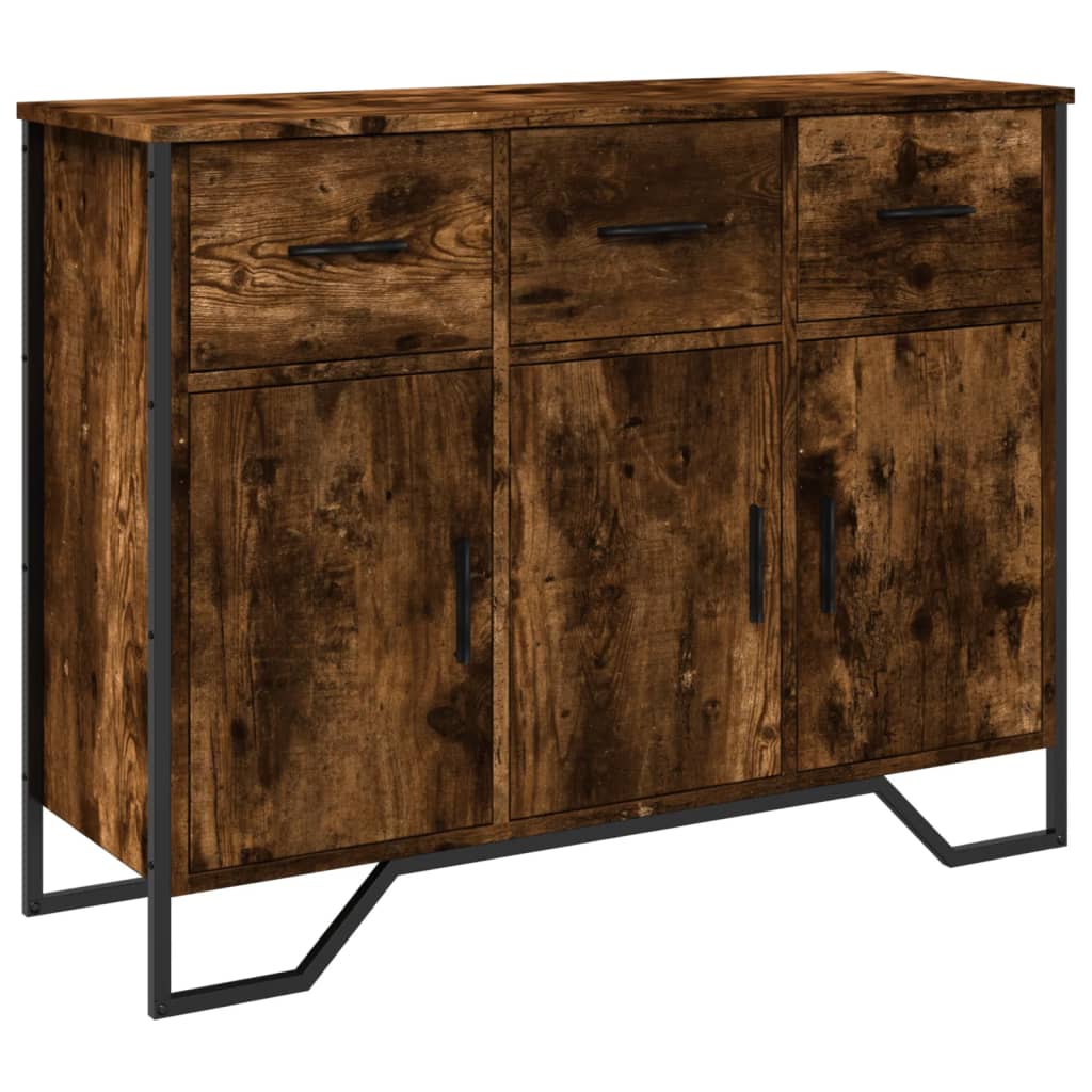 Buffet chêne fumé 97x32,5x74,5 cm bois d'ingénierie - XIOS