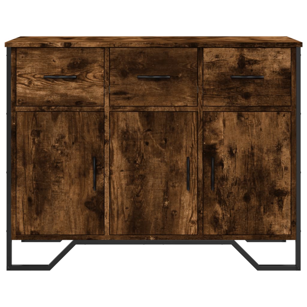Buffet chêne fumé 97x32,5x74,5 cm bois d'ingénierie - XIOS