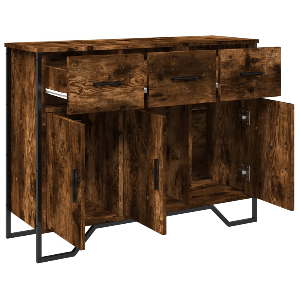 Buffet chêne fumé 97x32,5x74,5 cm bois d'ingénierie - XIOS