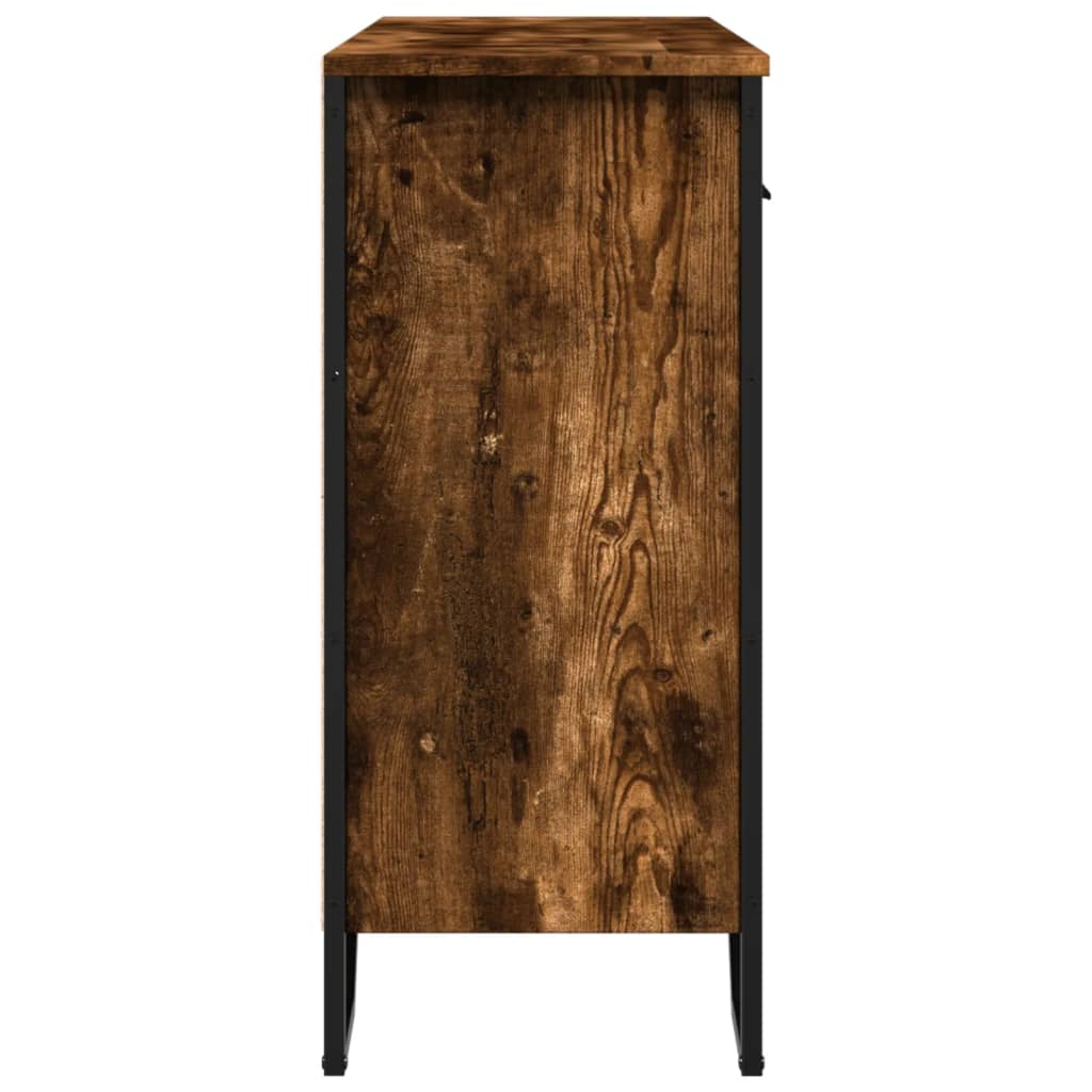 Buffet chêne fumé 97x32,5x74,5 cm bois d'ingénierie - XIOS