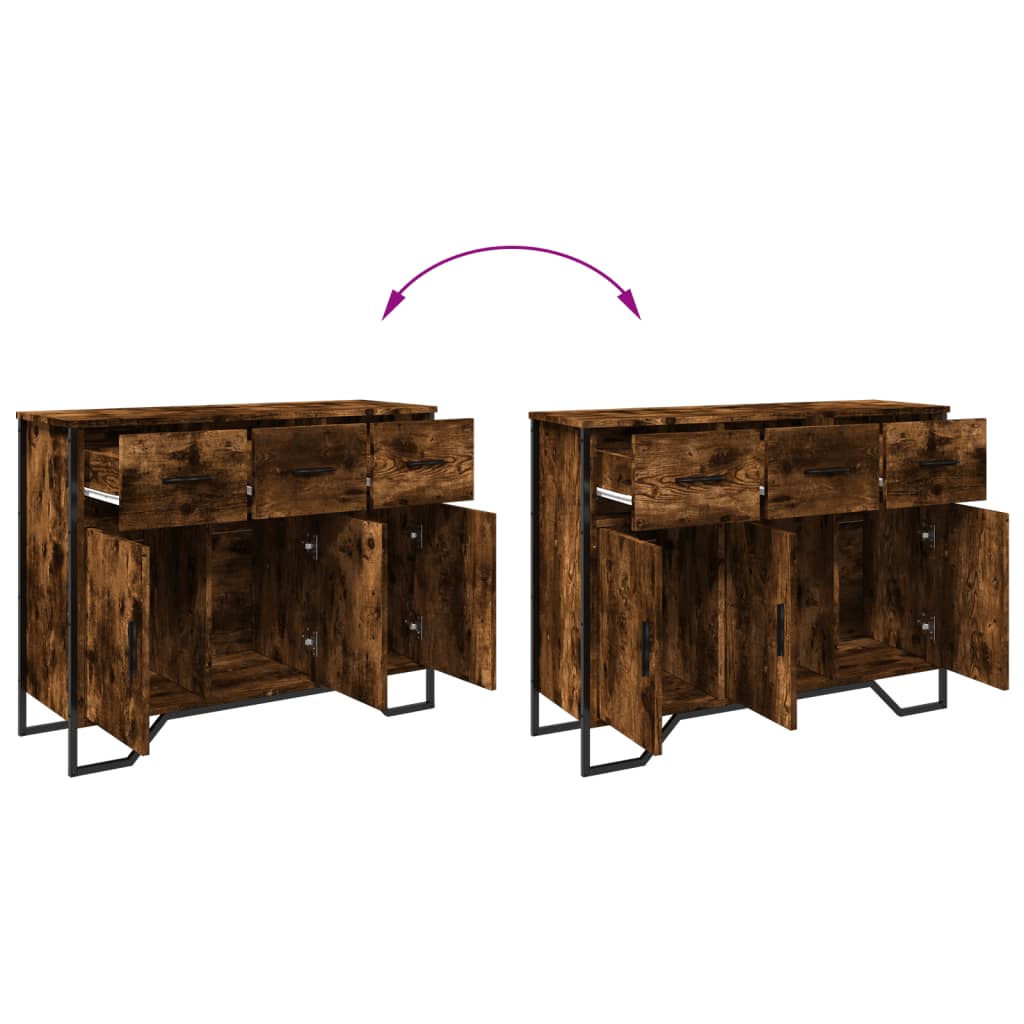 Buffet chêne fumé 97x32,5x74,5 cm bois d'ingénierie - XIOS