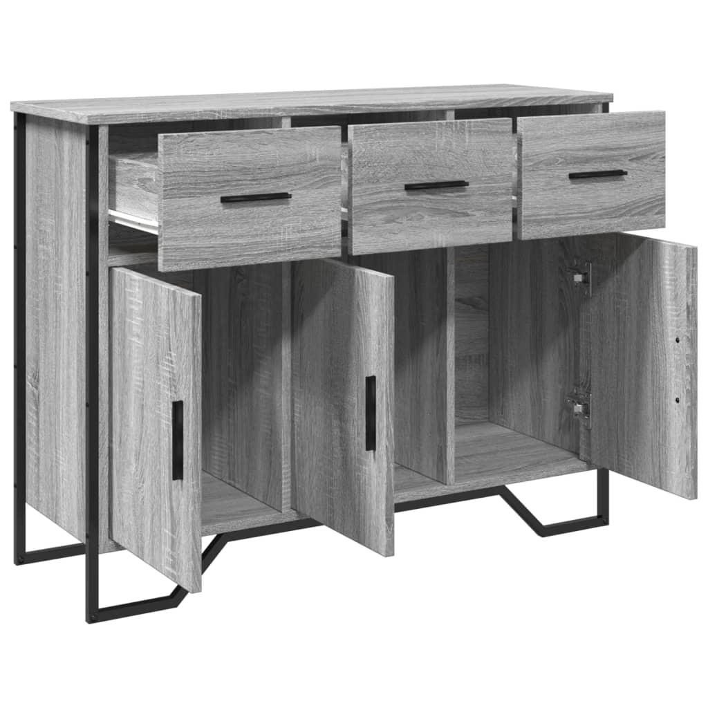 Buffet sonoma gris 97x32,5x74,5 cm bois d'ingénierie - XIOS