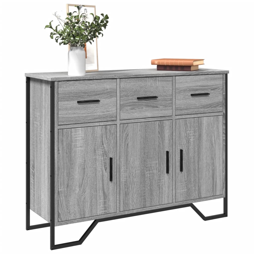 Buffet sonoma gris 97x32,5x74,5 cm bois d'ingénierie - XIOS