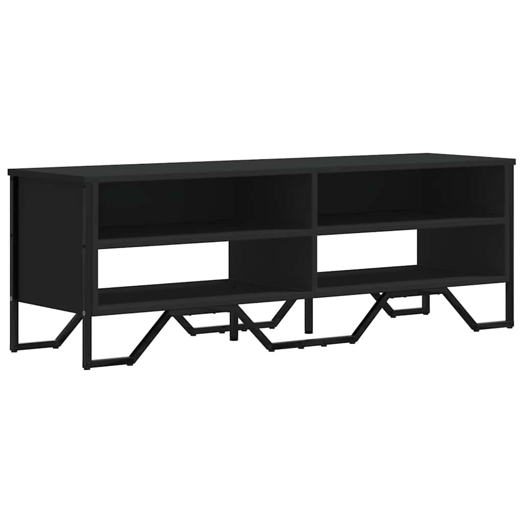 Meuble TV noir 122x34x41 cm bois d'ingénierie - XIOS