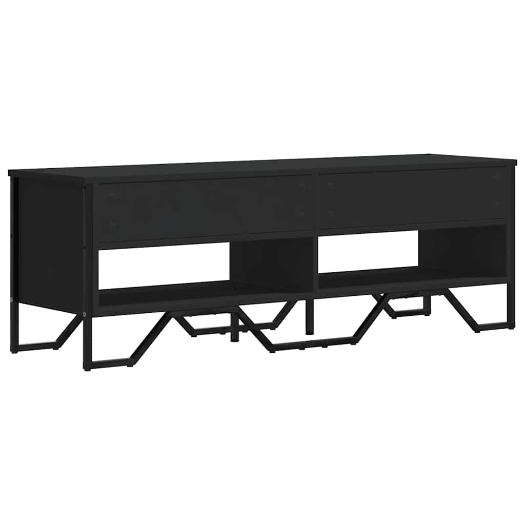 Meuble TV noir 122x34x41 cm bois d'ingénierie - XIOS