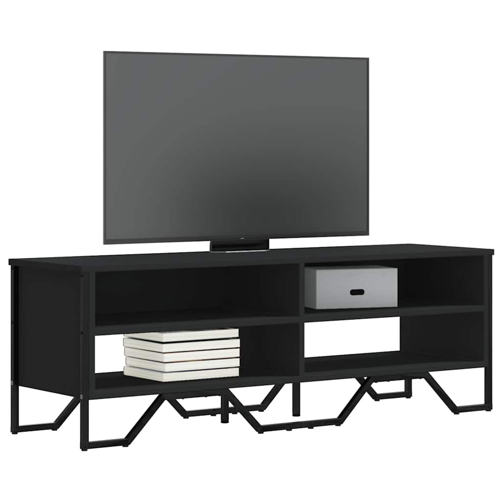 Meuble TV noir 122x34x41 cm bois d'ingénierie - XIOS