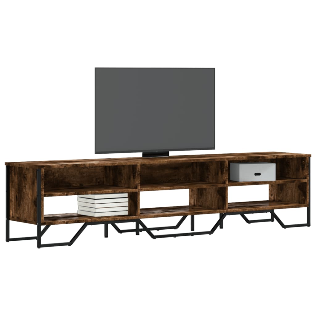 Meuble TV chêne fumé 180x34x41 cm bois d'ingénierie - XIOS